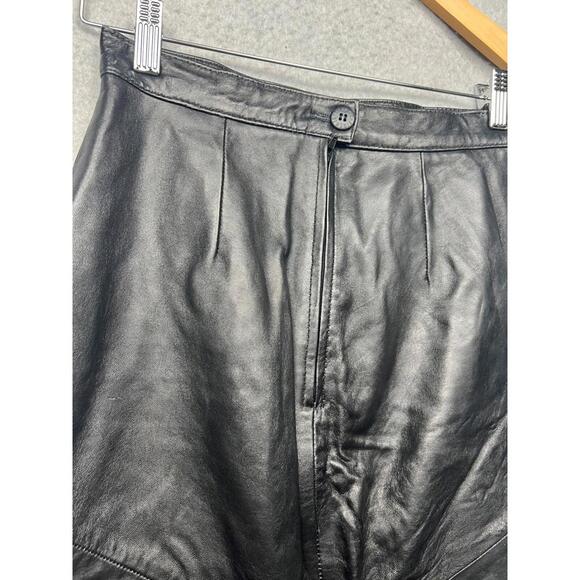 Firenze Santa Barbara Leather Straight Pencil Midi Skirt Womens Size 10 Minimal - Picture 5 of 12